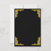 Black and Gold RSVP Card Karte (Rückseite)