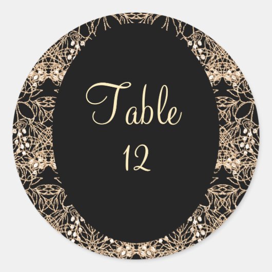 black and gold runder aufkleber (Vorderseite)