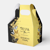 Black and Gold Schmetterlinge Geburtstagsfeier Geschenkschachtel (Rückseite)