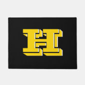 Black and Gold School Pride Color Style Monogram Fußmatte (Vorderseite)