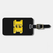 Black and Gold School Pride Color Style Monogram Gepäckanhänger (Vorderseite horizontal)