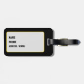 Black and Gold School Pride Color Style Monogram Gepäckanhänger (Rückseite horizontal)