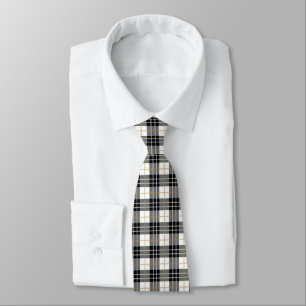 Black and Gold Scottish Tartan Kariert Krawatte