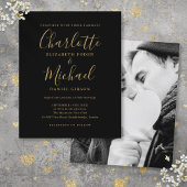 Black and Gold Script Foto Hochzeit