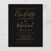 Black and Gold Script Foto Hochzeit (Vorderseite)
