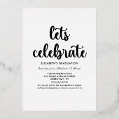 Black and Gold Script photos collage for graduated Folieneinladung (Rückseite)