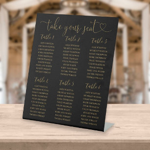 Black And Gold Script Seating Chart Table Number Sockelschild
