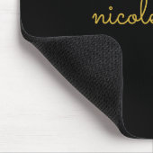 Black and Gold Script  | Stylish Monogram Modern Mousepad (Ecke)