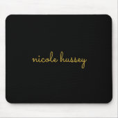 Black and Gold Script  | Stylish Monogram Modern Mousepad (Vorne)