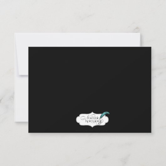 Black and Gold Scroll Accessoire Gewinner Probe Di Einladung (Rückseite)