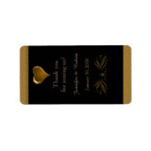 Black and Gold Scroll Wedding Lip Balm Label Adressaufkleber (Vorne)