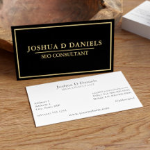 Black and Gold SEO Consultant Business Card