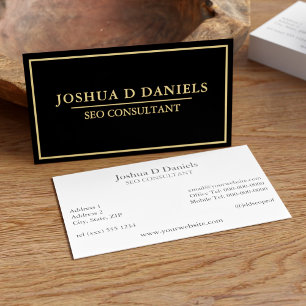Black and Gold SEO Consultant Business Card Visitenkarte