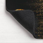 Black and Gold Shooting Stars Mousepad (Ecke)