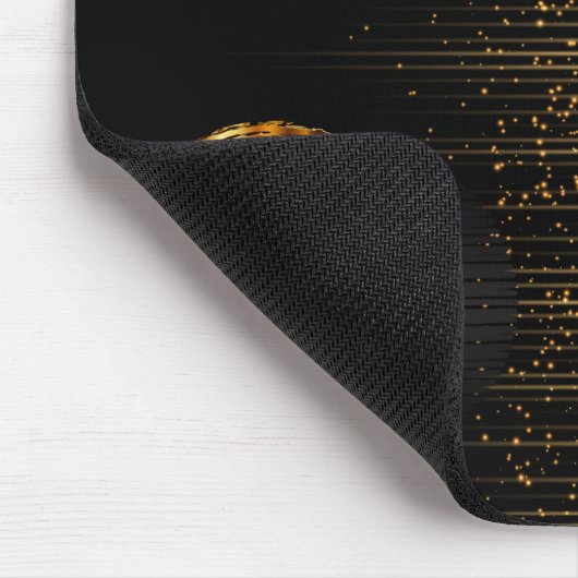 Black and Gold Shooting Stars Mousepad (Ecke)