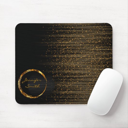 Black and Gold Shooting Stars Mousepad (Mit Mouse)