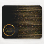 Black and Gold Shooting Stars Mousepad (Vorne)