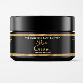 Black and Gold Skin Cream Jar Label