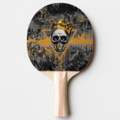 Black and Gold Skull King Graffiti Tischtennis Schläger (Rückseite)