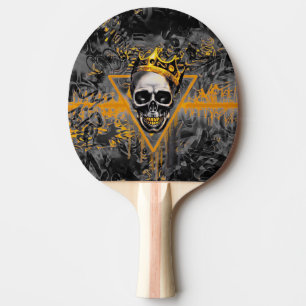 Black and Gold Skull King Graffiti Tischtennis Schläger