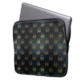 Black and Gold Skulls Electronics Bag Laptopschutzhülle (Vorderseite Links)