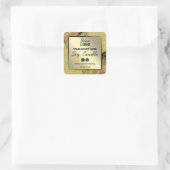 Black and Gold Soy Candle Labels Quadratischer Aufkleber (Tasche)