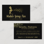 Black and Gold Sparkle Mobile Tanning Spray Visitenkarte (Vorne/Hinten)