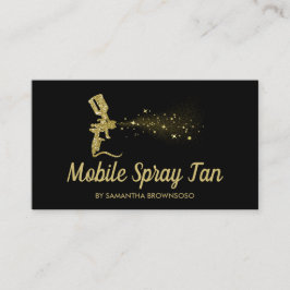 Black and Gold Sparkle Mobile Tanning Spray Visitenkarte