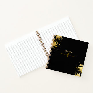 Black and Gold Spiral Notebook Notizblock