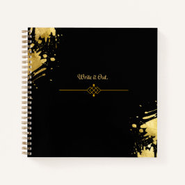 Black and Gold Spiral Notebook Notizblock