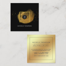 Black and Gold Square Business Card