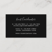 Black and Gold Square Business Card Visitenkarte (Rückseite)