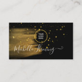 Black and Gold Square Business Card Visitenkarte (Vorderseite)
