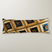 Black and Gold Squares Seitenschläferkissen (Rückseite)