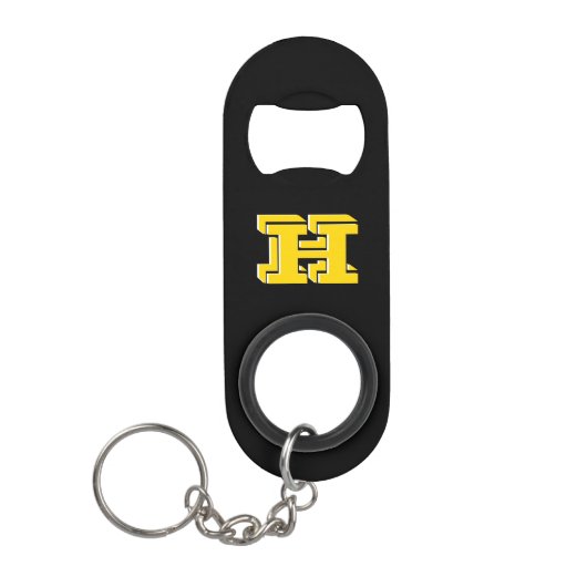 Black and Gold Stainless Keychain Bottle Opener Mini Flaschenöffner (Vorderseite)