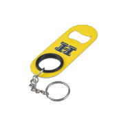 Black and Gold Stainless Keychain Bottle Opener Mini Flaschenöffner (Rückseite Schrägansicht)