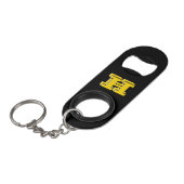 Black and Gold Stainless Keychain Bottle Opener Mini Flaschenöffner (Vorderseite Schrägansicht)
