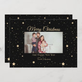 Black and Gold Staright Foto Weihnachten (Vorne/Hinten)