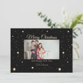 Black and Gold Staright Foto Weihnachten (Stehend Vorderseite)