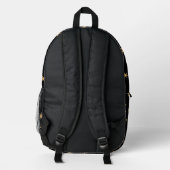 Black and Gold Stars Backpack - Sternenmuster Bedruckter Rucksack (Rückseite)