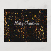 Black and Gold Stars Frohe Weihnachten Postkarte (Vorderseite)