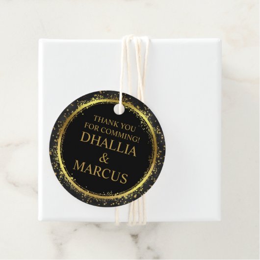 Black and Gold Stars Goth Muster Geschenkanhänger (Beispiel)