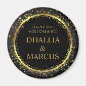 Black And Gold Stars Goth Pattern Magnet (Vorne)