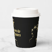 Black and Gold Stars jubeln bis 30 Jahre Geburtsta Pappbecher (Links)