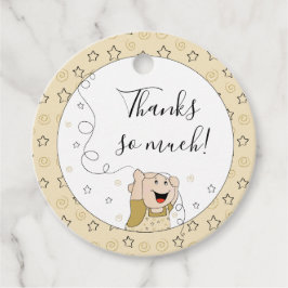 Black and Gold Stars mit Babydusche Geschenkanhänger