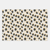 Black and Gold Strawberry Pattern Geschenkpapier Set (Vorderseite 3)