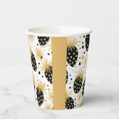 Black and Gold Strawberry Pattern Pappbecher (Links)