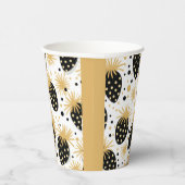 Black and Gold Strawberry Pattern Pappbecher (Rechts)