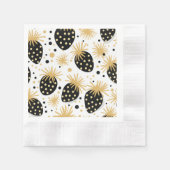 Black and Gold Strawberry Pattern Serviette (Vorderseite)