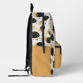 Black and Gold Strawberry Pattern With Name Bedruckter Rucksack (Links)